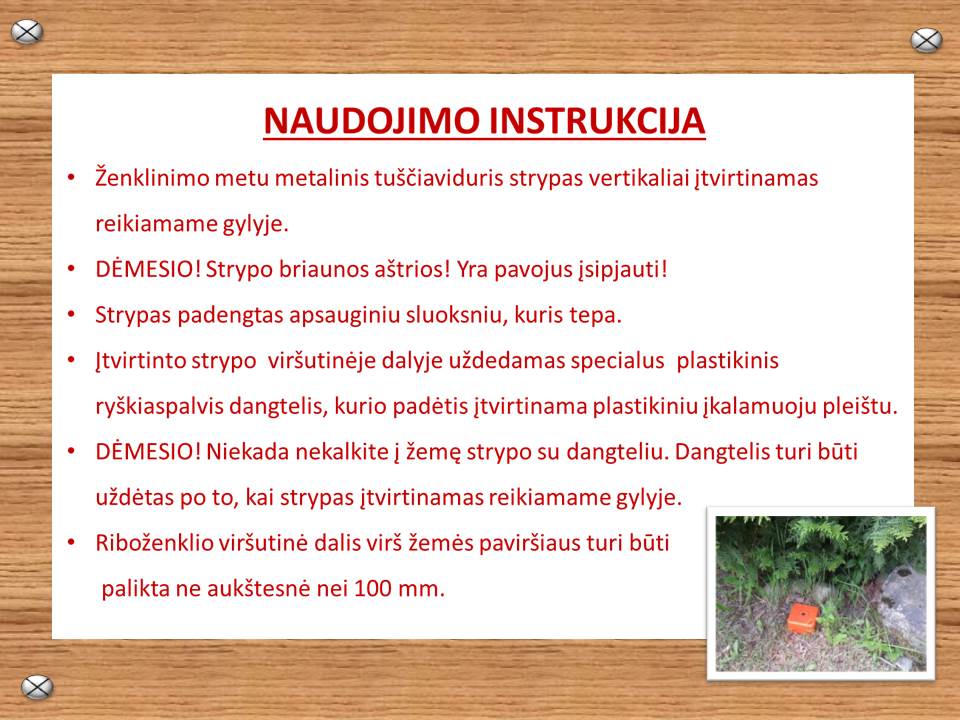 Naudojimo instrukcija su apsauga